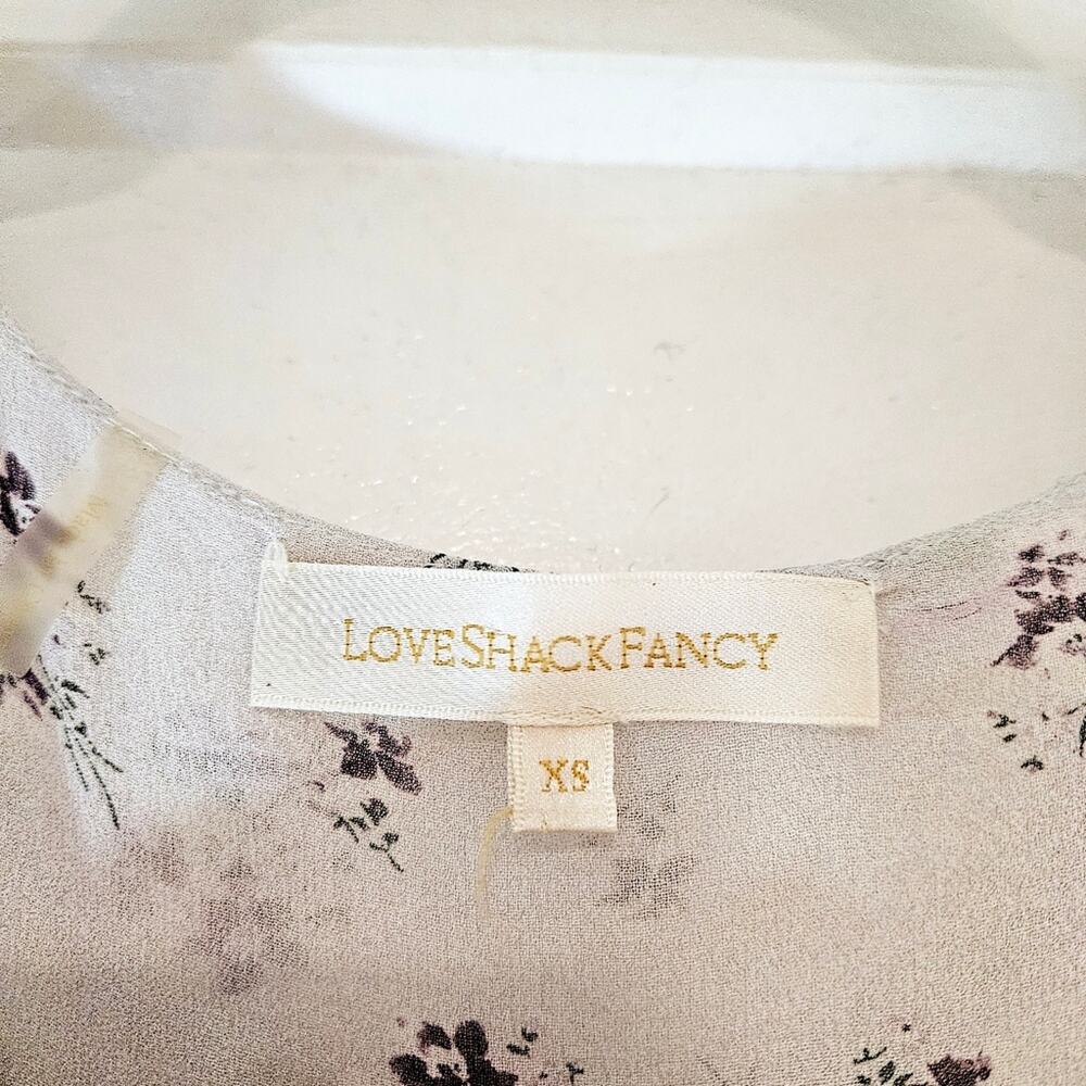 LoveShackFancy Silk Floral Short Sleeve Mini Dress - Picture 3 of 8